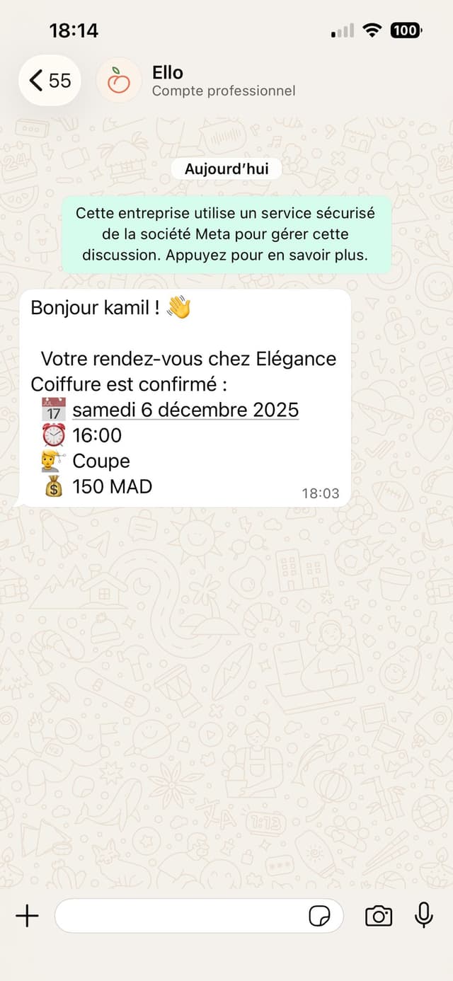 Rappels WhatsApp automatiques